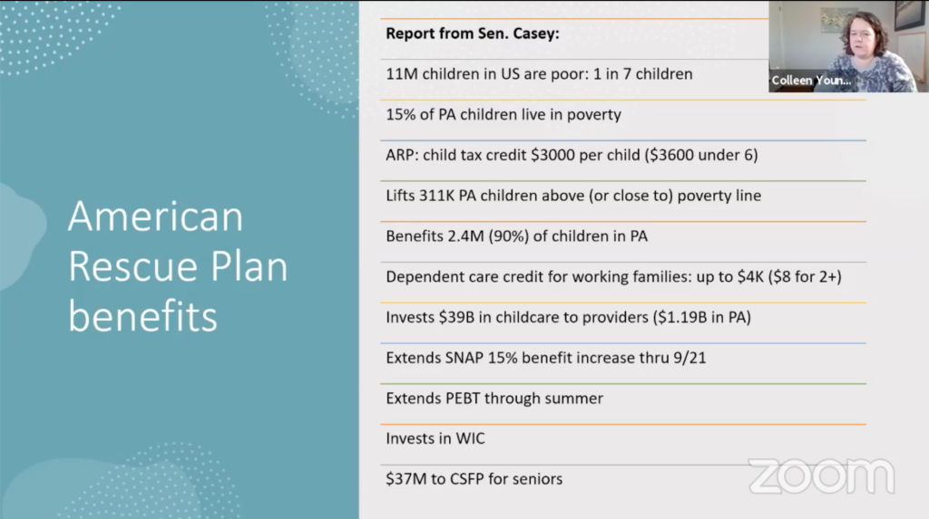 The benefits of the American Rescue Plan as documented in a report by Senator Casey and Just Harvest. 